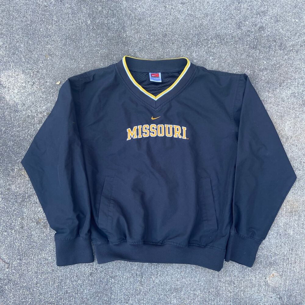 Vintage Nike Youth Mizzou Tigers Pullover Jacket Black Youth Medium 8-10